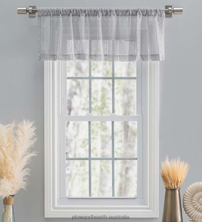 Plow & Hearth Medallion Stripe Lace Curtains P22BD2615 Houseware