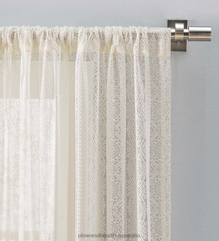Plow & Hearth Medallion Stripe Lace Curtains P22BD2615 Houseware