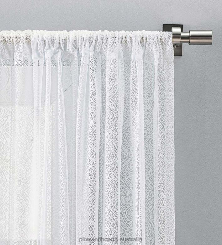 Plow & Hearth Medallion Stripe Lace Curtains P22BD2615 Houseware
