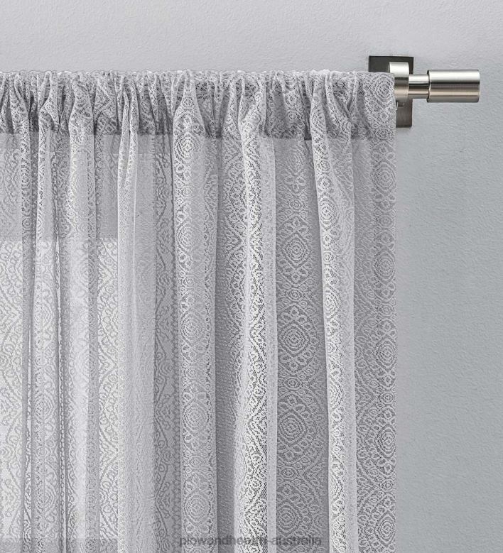 Plow & Hearth Medallion Stripe Lace Curtains P22BD2615 Houseware