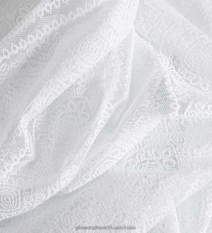 Plow & Hearth Medallion Stripe Lace Curtains P22BD2615 Houseware