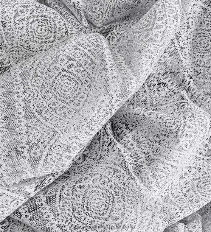 Plow & Hearth Medallion Stripe Lace Curtains P22BD2615 Houseware