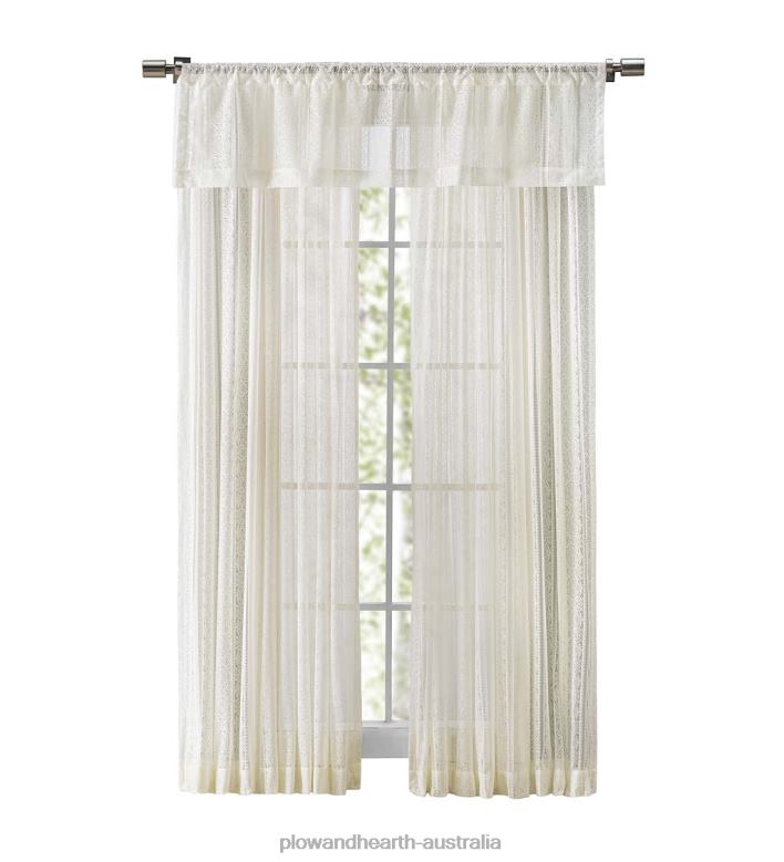 Plow & Hearth Medallion Stripe Lace Curtains P22BD2615 Houseware