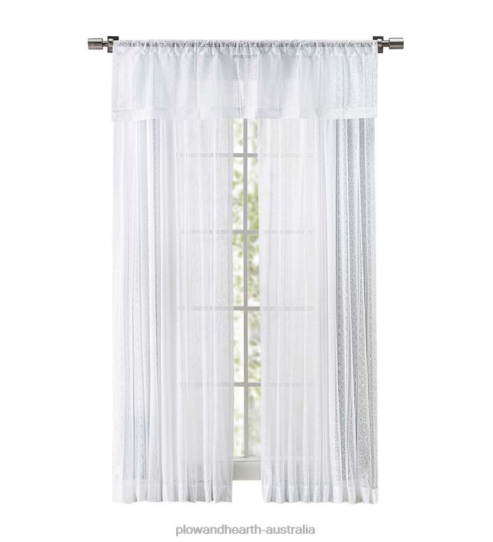 Plow & Hearth Medallion Stripe Lace Curtains P22BD2615 Houseware