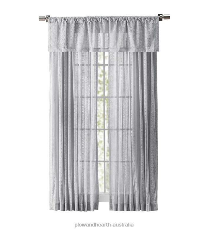 Plow & Hearth Medallion Stripe Lace Curtains P22BD2615 Houseware