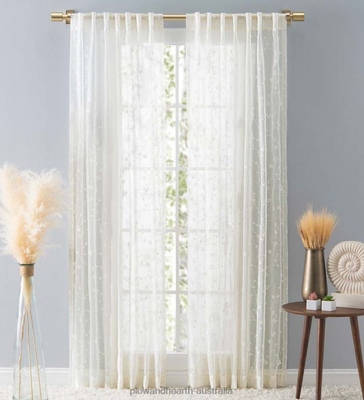 Plow & Hearth Sheer Blossom Curtains P22BD2604 Houseware