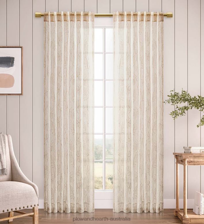 Plow & Hearth Sheer Leaf Curtains P22BD2610 Houseware