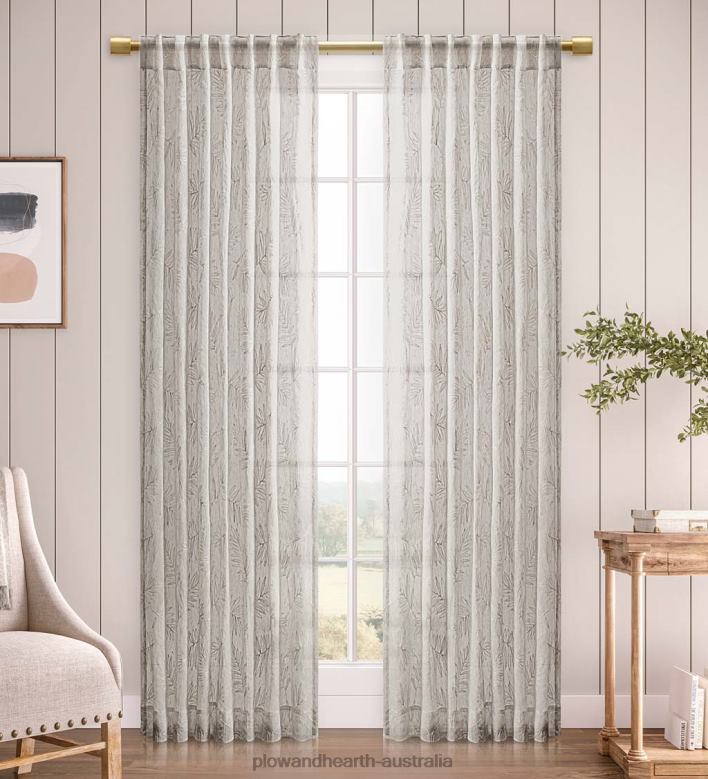 Plow & Hearth Sheer Leaf Curtains P22BD2610 Houseware
