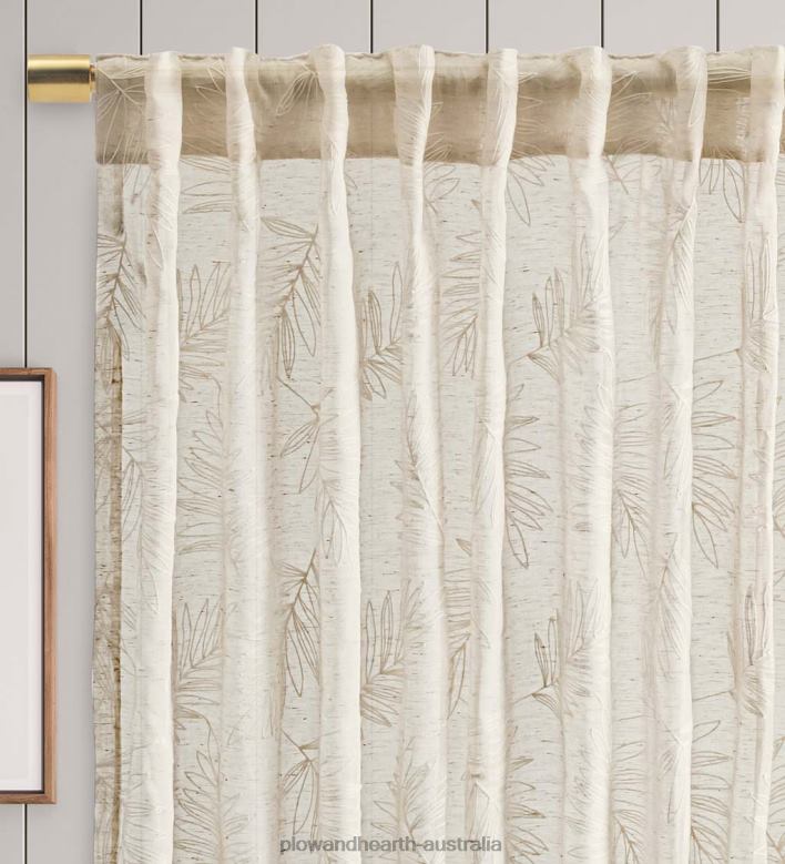 Plow & Hearth Sheer Leaf Curtains P22BD2610 Houseware