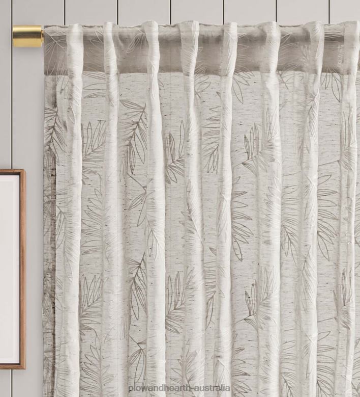 Plow & Hearth Sheer Leaf Curtains P22BD2610 Houseware