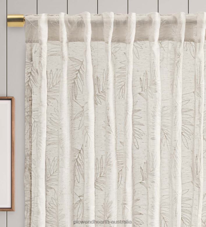 Plow & Hearth Sheer Leaf Curtains P22BD2610 Houseware