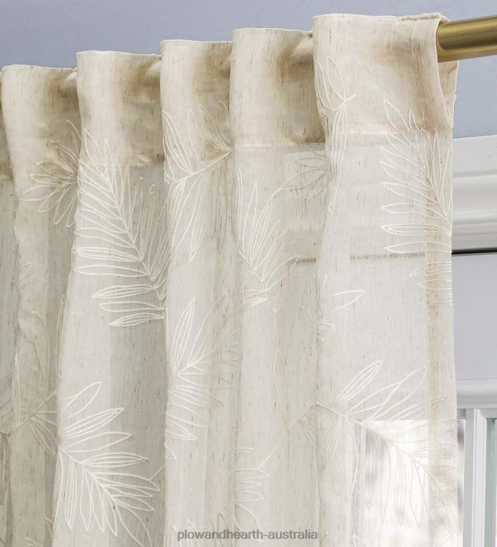 Plow & Hearth Sheer Leaf Curtains P22BD2610 Houseware