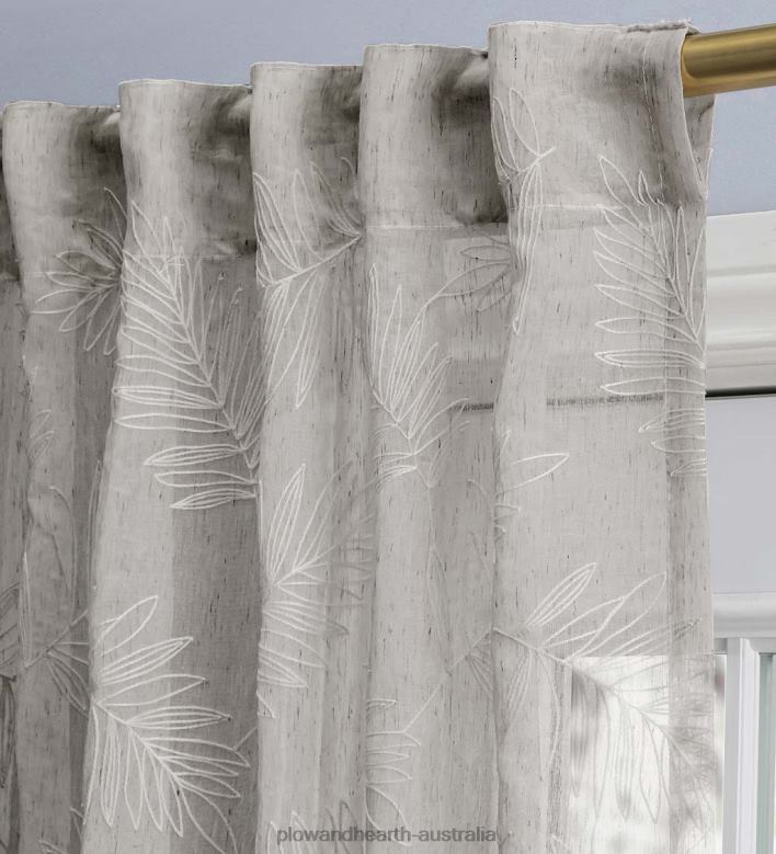 Plow & Hearth Sheer Leaf Curtains P22BD2610 Houseware