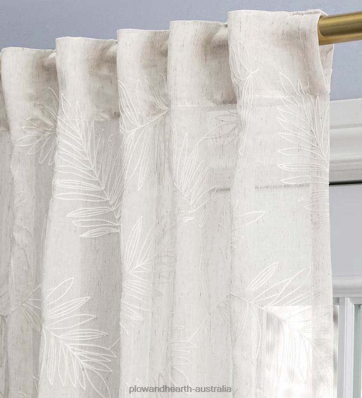 Plow & Hearth Sheer Leaf Curtains P22BD2610 Houseware