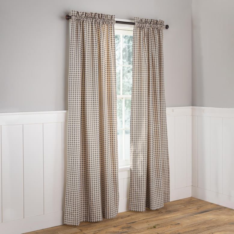 Plow & Hearth Thermalogic Checkmate Insulated Rod-Pocket Cotton Curtain Pairs P22BD2551 Houseware