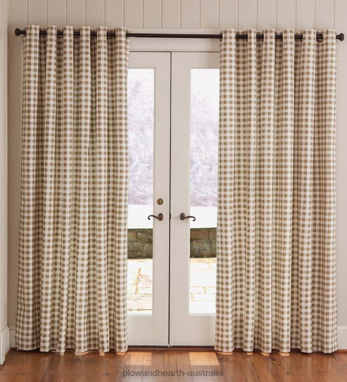 Plow & Hearth Thermalogic Energy Efficient Insulated Check Grommet-Top Curtain Pairs P22BD2555 Houseware