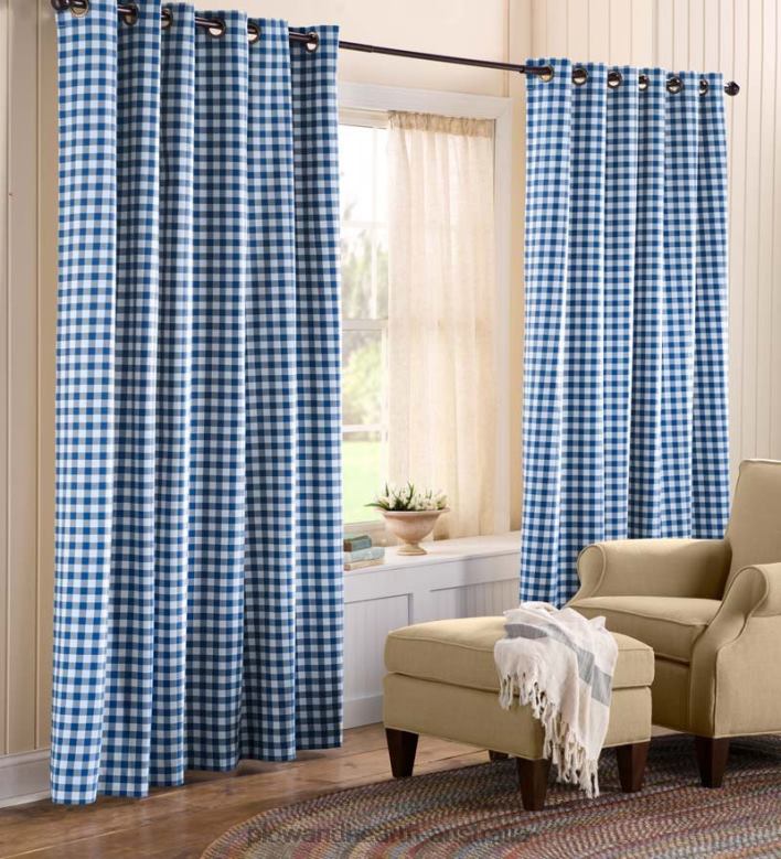 Plow & Hearth Thermalogic Energy Efficient Insulated Check Grommet-Top Curtain Pairs P22BD2555 Houseware