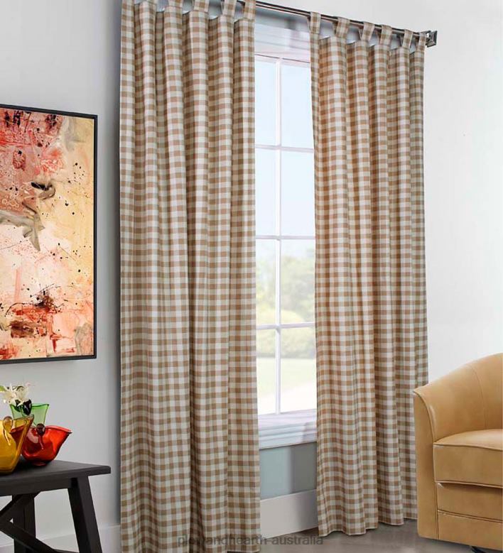 Plow & Hearth Thermalogic Energy Efficient Insulated Check Tab-Top Curtain Pairs P22BD2552 Houseware