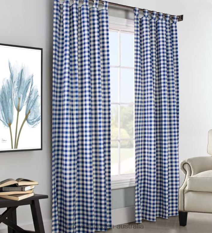 Plow & Hearth Thermalogic Energy Efficient Insulated Check Tab-Top Curtain Pairs P22BD2552 Houseware