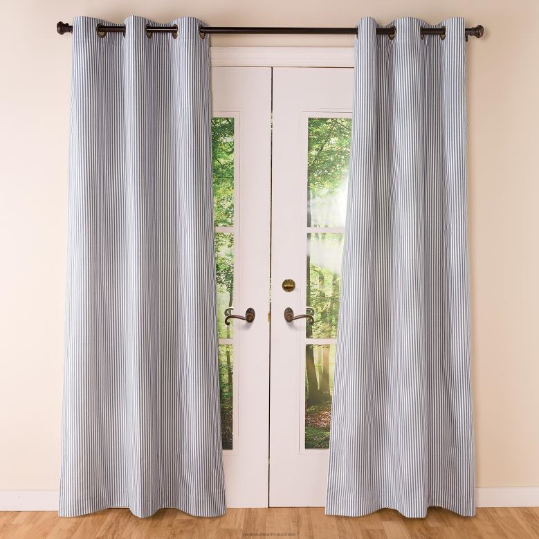 Plow & Hearth Thermalogic Insulated Ticking Stripe Grommet Top Curtain Pairs P22BD2563 Houseware