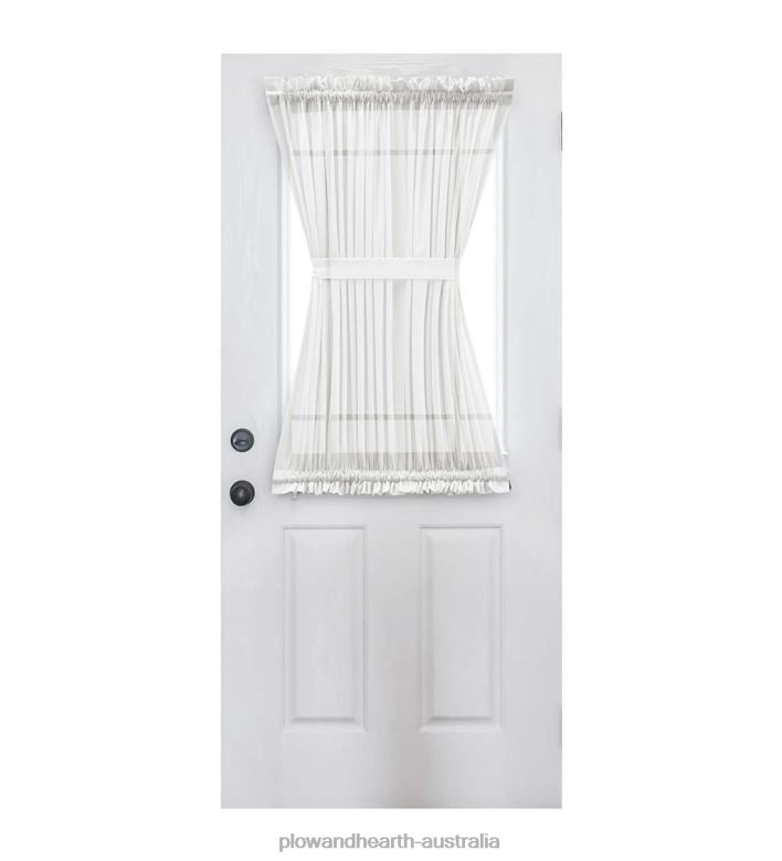 Plow & Hearth Tie Back Shadow Pleat Rod Pocket Curtains P22BD2587 Houseware