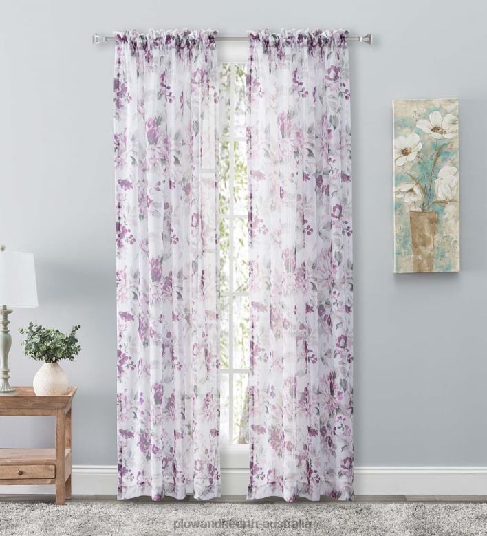 Plow & Hearth Whimsical Sheer Rod Pocket Panel Curtains and Valance P22BD2600 Houseware
