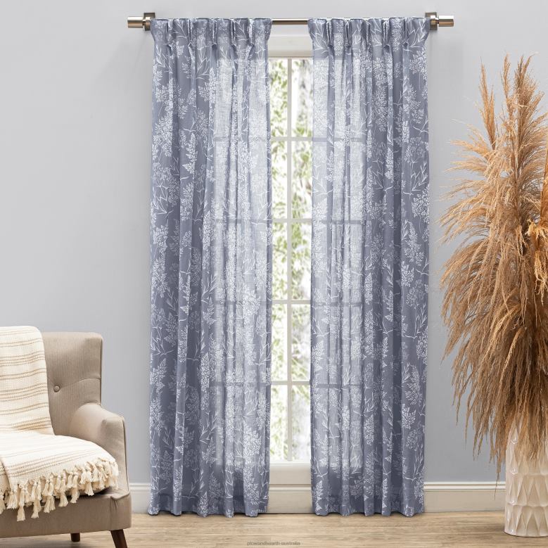 Plow & Hearth Wildflower Pinch Pleated Back Tab Curtains P22BD2572 Houseware