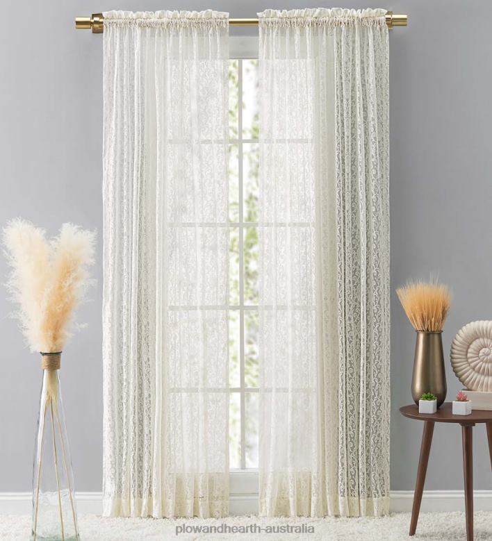 Plow & Hearth Woven Lace Curtains P22BD2614 Houseware