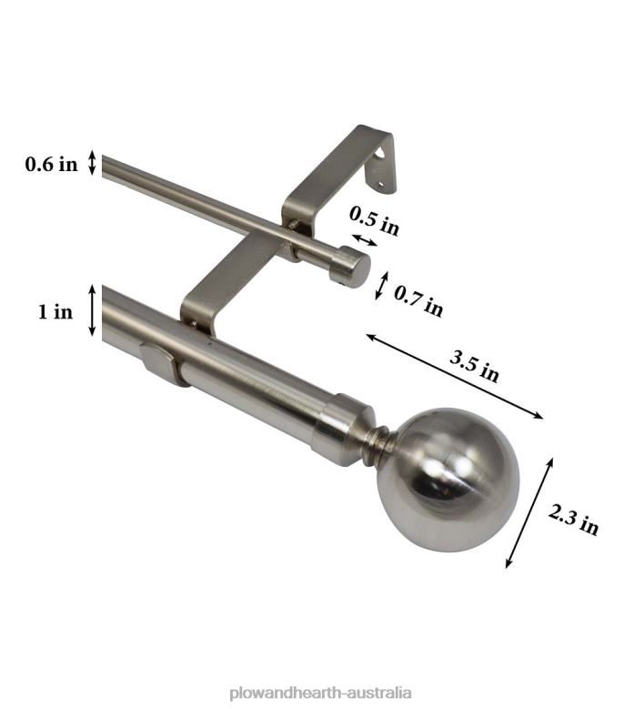 Plow & Hearth Ball Finial Double Rod Set P22BD2639 Houseware