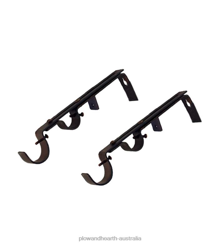 Plow & Hearth Double-Rod Brackets, pair - Espresso P22BD2637 Houseware