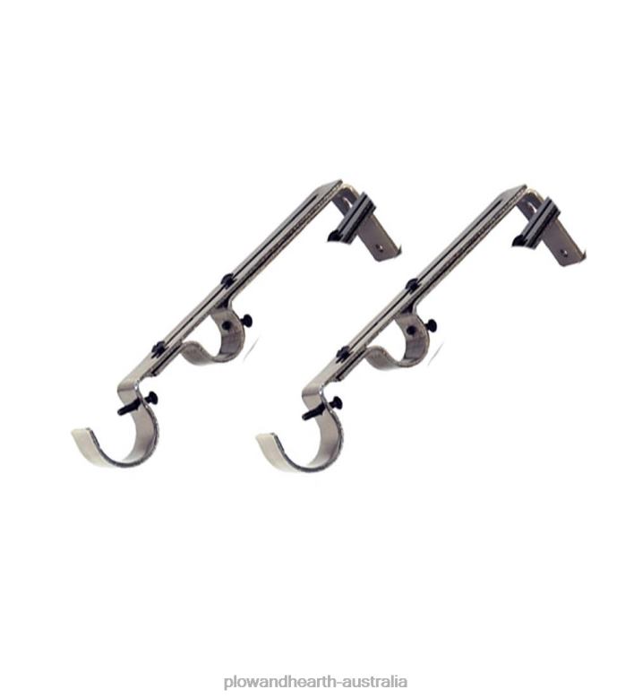 Plow & Hearth Double-Rod Brackets, pair - Espresso P22BD2637 Houseware