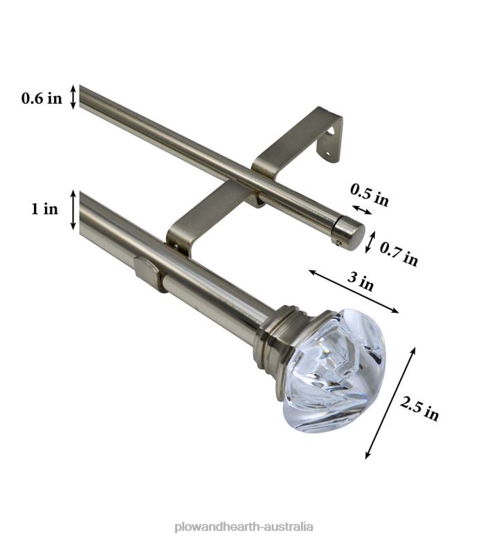 Plow & Hearth Regal Double Curtain Rod Set P22BD2644 Houseware