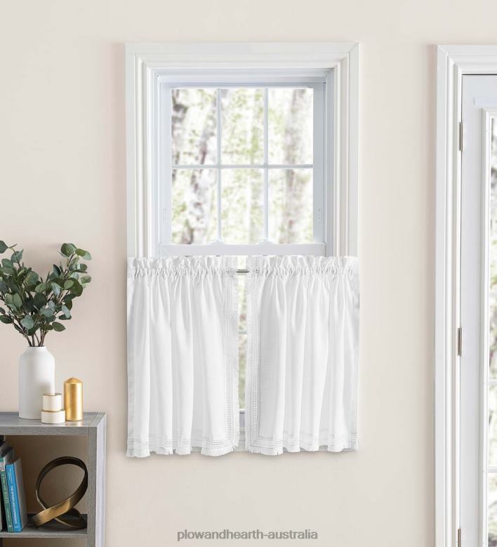 Plow & Hearth Brush Fringe Valance and Tiers P22BD2624 Houseware