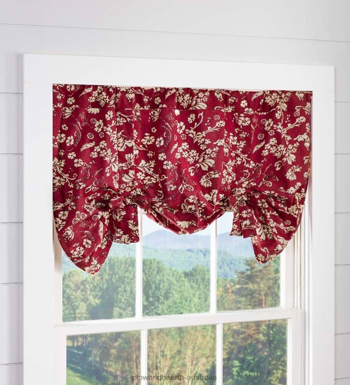 Plow & Hearth Floral Damask Bow Tie Window Valance - Harvest P22BD2618 Houseware