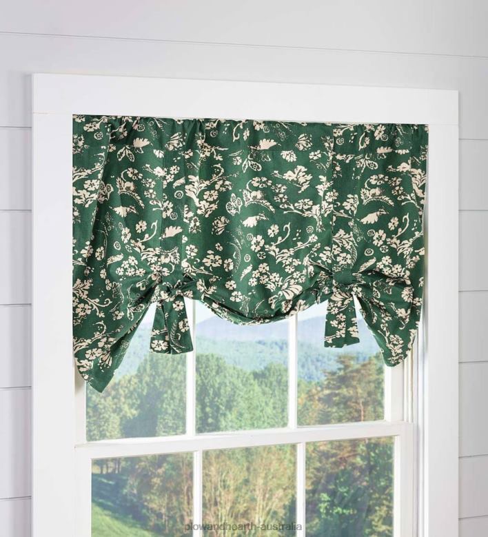 Plow & Hearth Floral Damask Bow Tie Window Valance - Harvest P22BD2618 Houseware