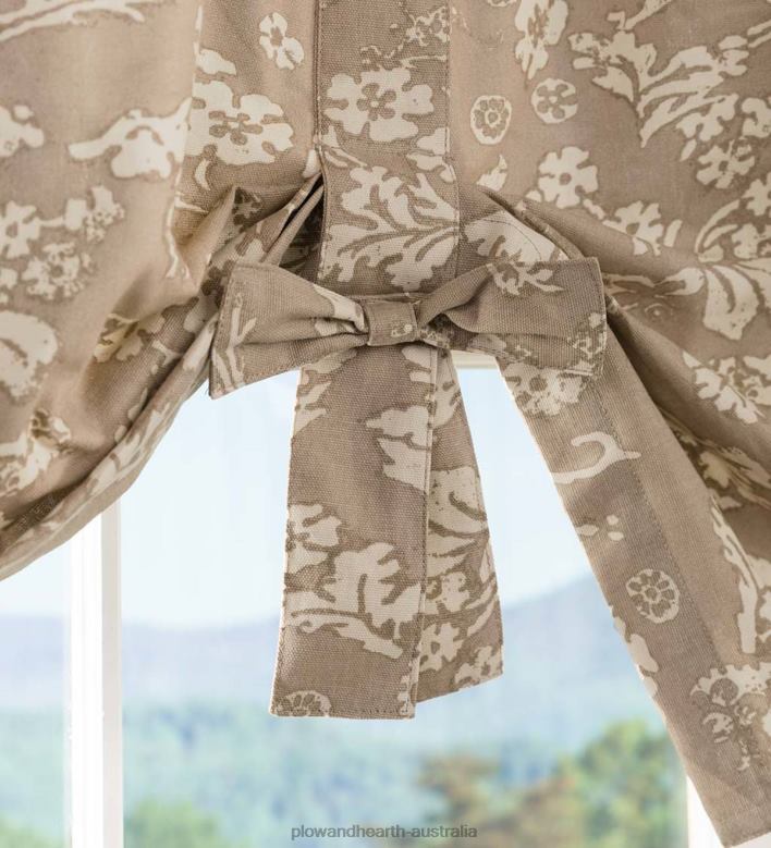 Plow & Hearth Floral Damask Bow Tie Window Valance - Harvest P22BD2618 Houseware