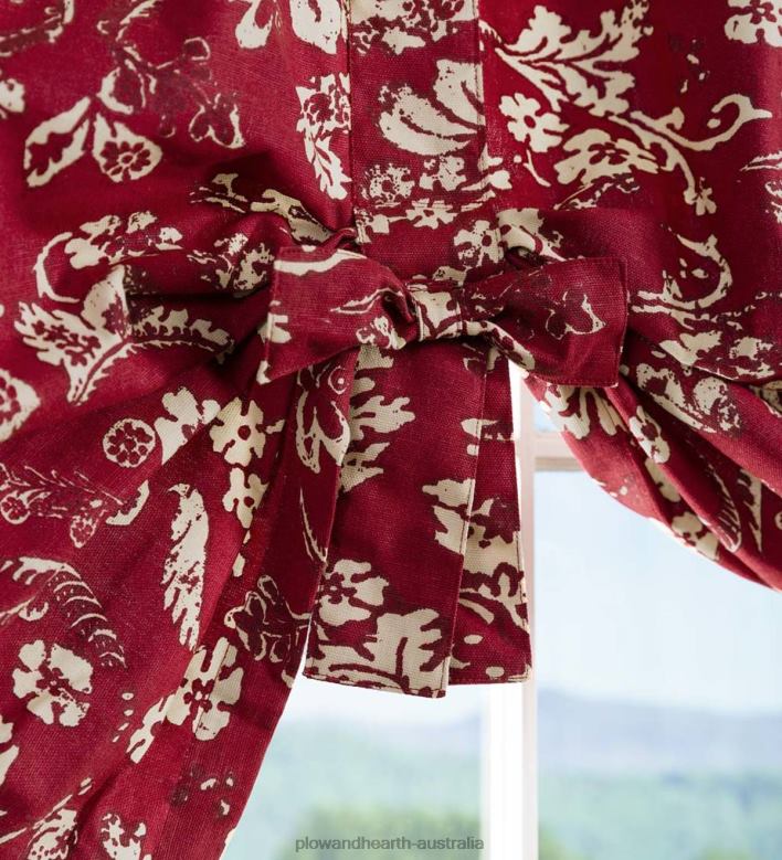 Plow & Hearth Floral Damask Bow Tie Window Valance - Harvest P22BD2618 Houseware