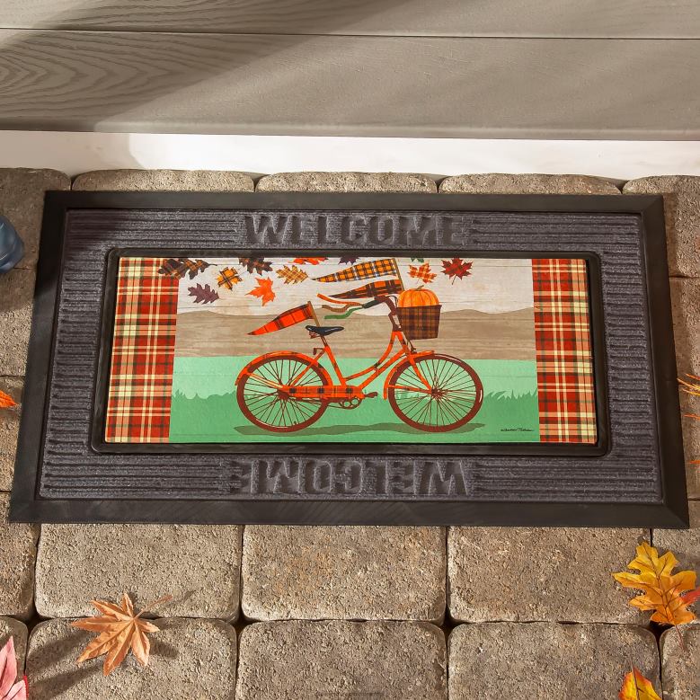 Plow & Hearth Fall Bicycle Sassafras Switch Mat P22BD1960 Rugs & Mats