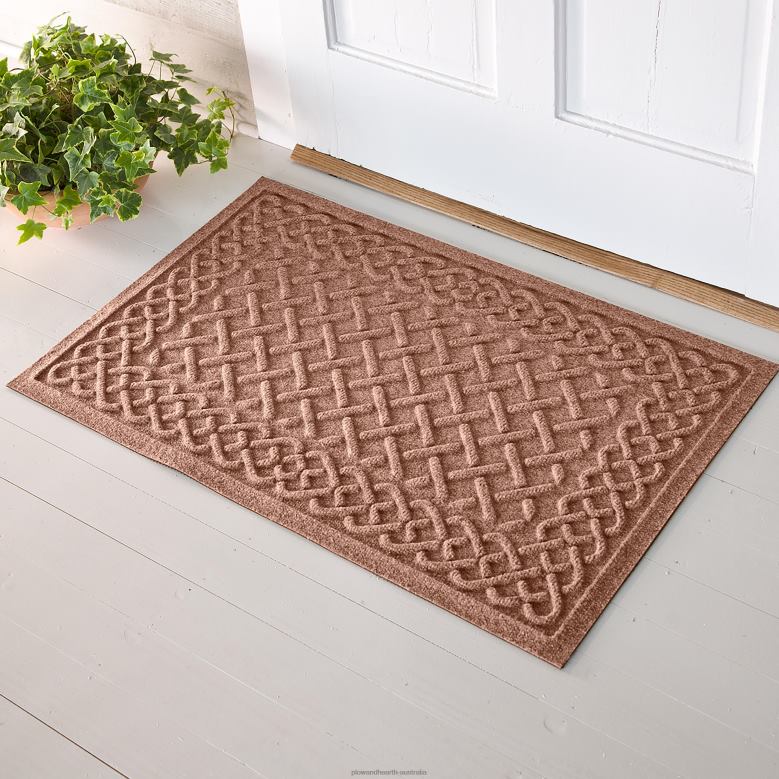 Plow & Hearth Waterhog Cable Weave Doormat, 20x 30- Camel P22BD1275 Rugs & Mats