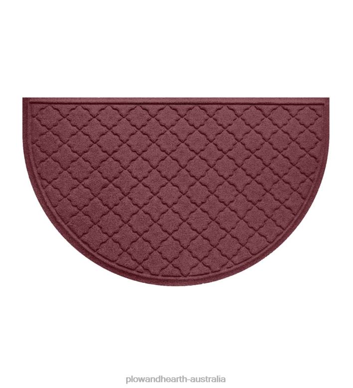 Plow & Hearth Waterhog Indoor/Outdoor Geometric Half-Round Doormat, 24x 39- Dark Brown P22BD1933 Rugs & Mats