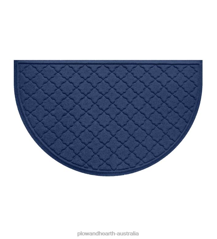 Plow & Hearth Waterhog Indoor/Outdoor Geometric Half-Round Doormat, 24x 39- Dark Brown P22BD1933 Rugs & Mats