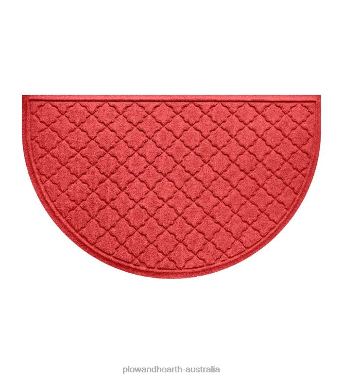 Plow & Hearth Waterhog Indoor/Outdoor Geometric Half-Round Doormat, 24x 39- Dark Brown P22BD1933 Rugs & Mats