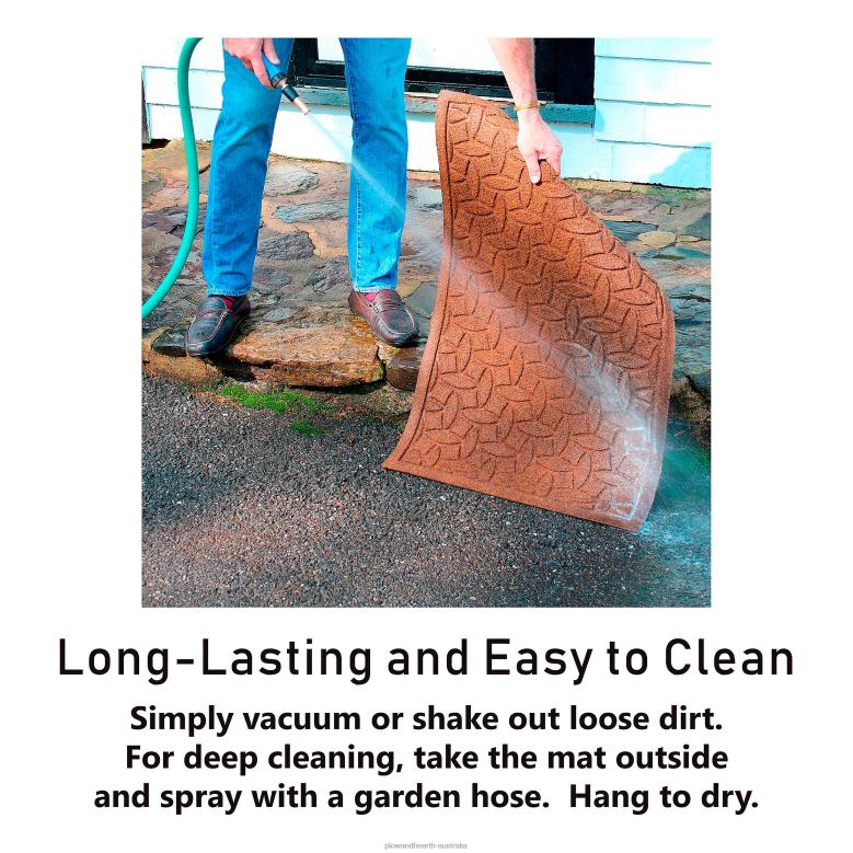 Plow & Hearth Waterhog Indoor/Outdoor Geometric Half-Round Doormat, 24x 39- Dark Brown P22BD1933 Rugs & Mats