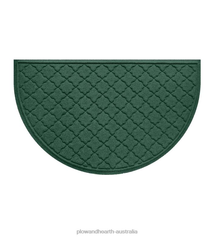 Plow & Hearth Waterhog Indoor/Outdoor Geometric Half-Round Doormat, 24x 39- Dark Brown P22BD1933 Rugs & Mats