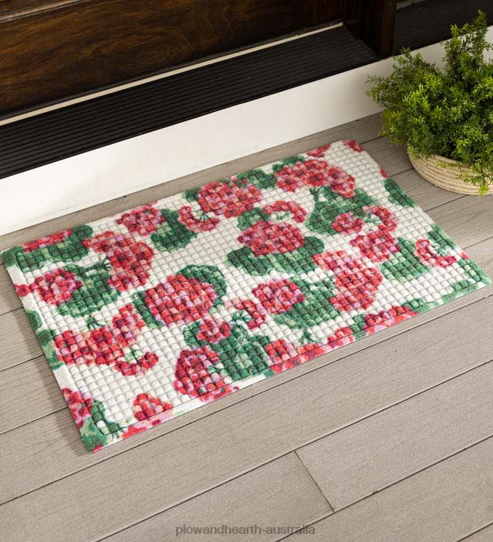Plow & Hearth Waterhog Printed Doormat, Country Geranium Pattern P22BD1324 Rugs & Mats