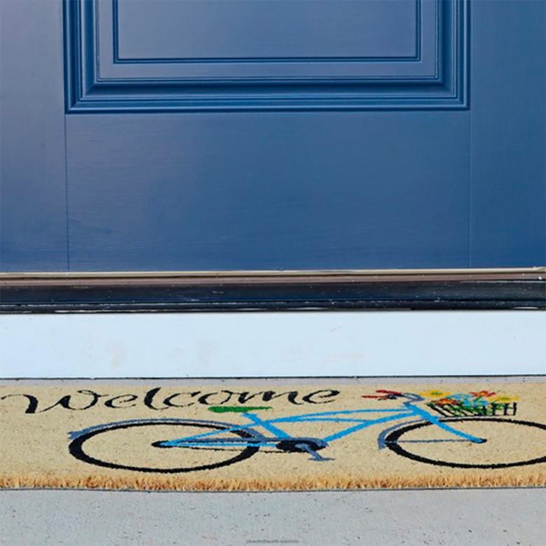 Plow & Hearth Welcome Bike with Flowers Coir Mat P22BD1937 Rugs & Mats