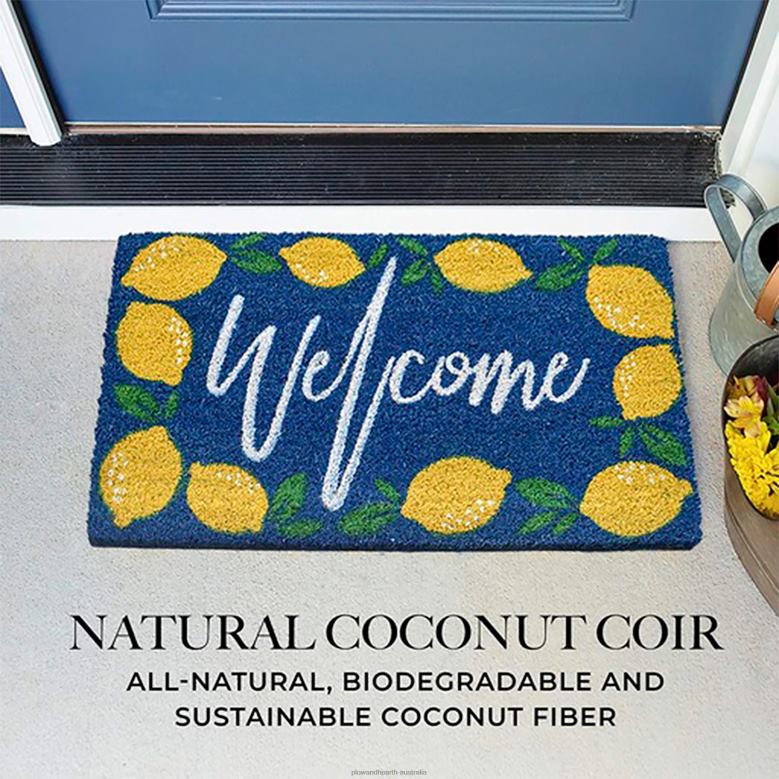Plow & Hearth Welcome Lemons Coir Mat P22BD1952 Rugs & Mats