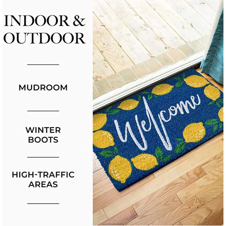 Plow & Hearth Welcome Lemons Coir Mat P22BD1952 Rugs & Mats