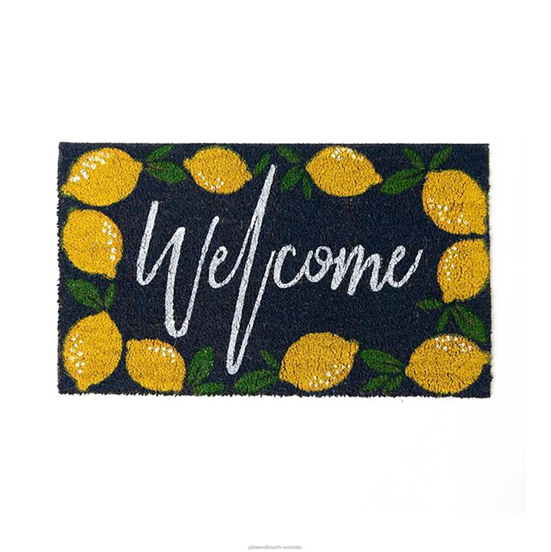 Plow & Hearth Welcome Lemons Coir Mat P22BD1952 Rugs & Mats