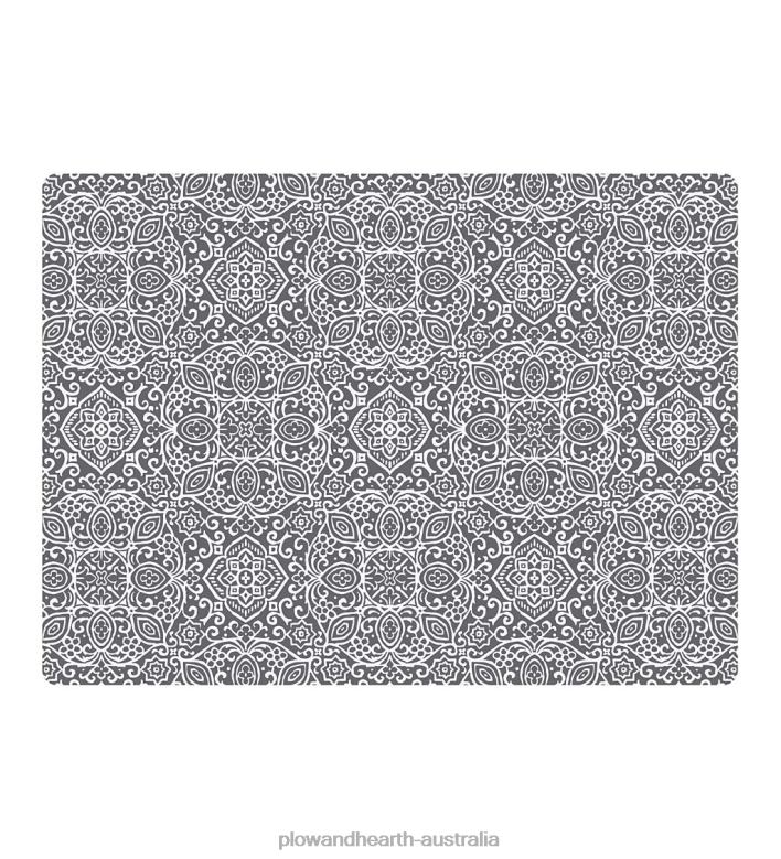 Plow & Hearth Arabesque Desk Chair Mat - Gray P22BD1781 Rugs & Mats